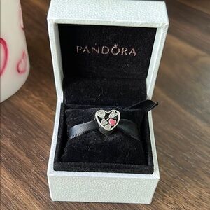 Pandora Heart Charm with Pink and Silver Accents